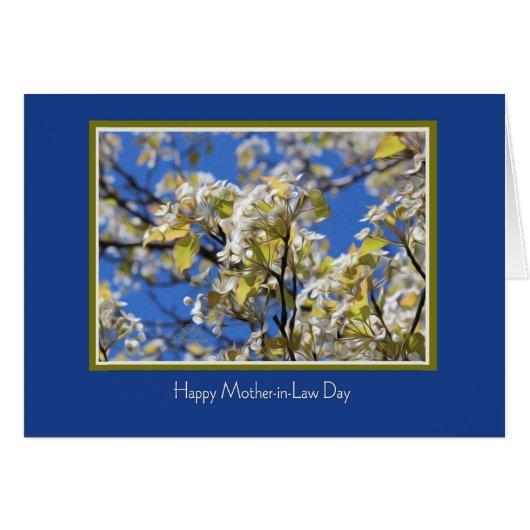 Mother-in-Law Day White Cherry Blossoms Card (Front Horizontal)