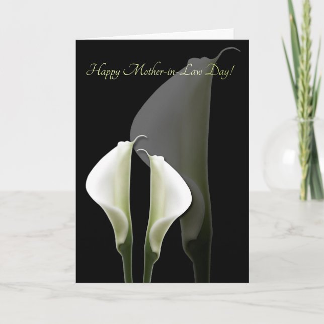 Mother-in-Law DayWhite Calla Lily Card (Front)