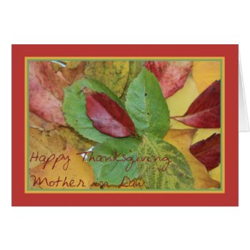 Mother In Law Fall Foliage Thanksgiving Greeting by studioportosabbia at Zazzle
