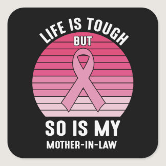 Mother In Law Family Matching Breast Cancer Gift Square Sticker