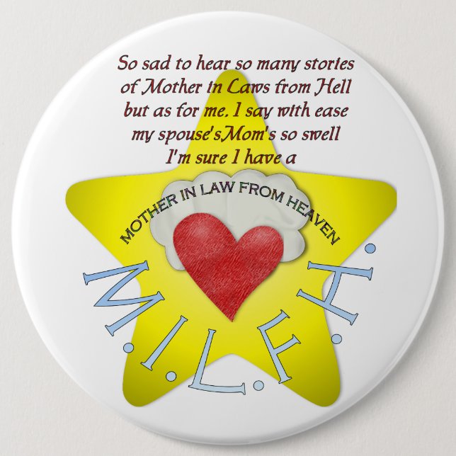 Mother in law from heaven button (Front)
