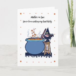 Mother In Law Funny Halloween Witches Brew Card