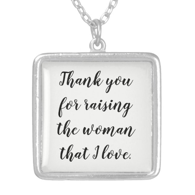 Mother-in-Law Gift: Appreciation with Elegance Silver Plated Necklace (Front)