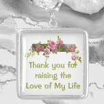 Mother-in-Law Gift: Appreciation with Elegance Silver Plated Necklace<br><div class="desc">Show your appreciation to your cherished mother-in-law with this elegant and meaningful necklace, a gift that is a token of gratitude as timeless as your bond. Crafted with exquisite attention to detail, this necklace features a delicate pendant with your heartfelt sentiments written on it. Each time she wears this necklace,...</div>