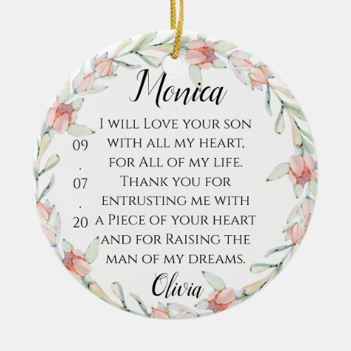 Mother In Law Gift Ceramic Ornament