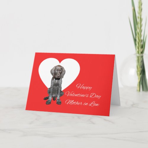 Mother in Law Glossy Grizzly Valentine Puppy Love Holiday Card