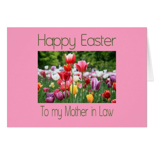 Mother in Law  Happy Easter Tulip card