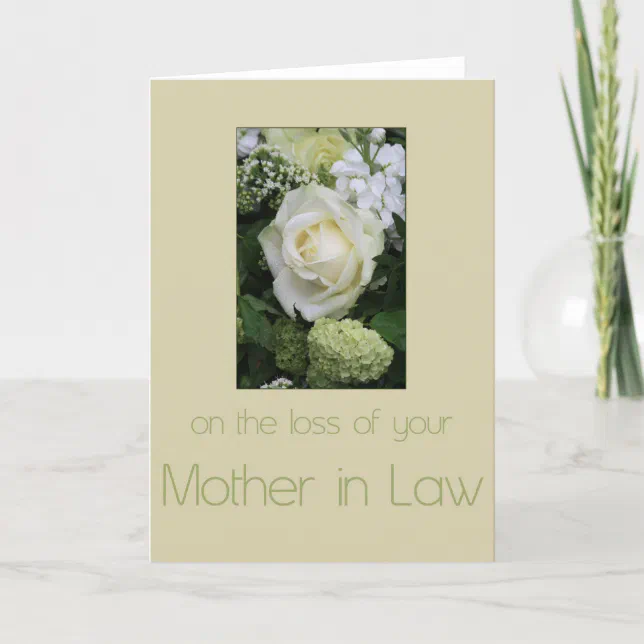 Mother In Law Loss Rose Sympathy Card Zazzle