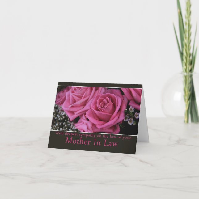 Mother in Law  loss Rose sympathy Card (Front)