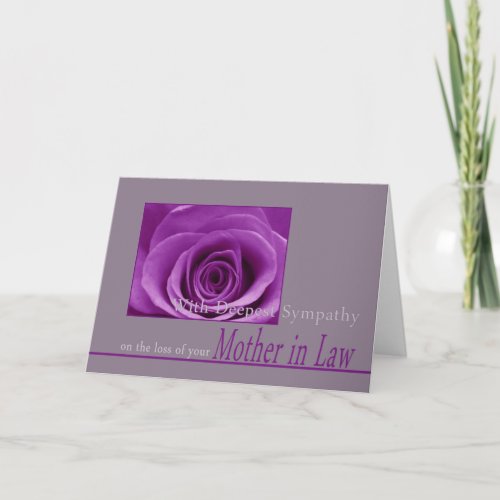Mother in Law  loss Rose sympathy Card