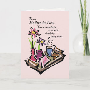 Mother-in-Law Mother’s Day, Breakfast in Bed, Pink Card