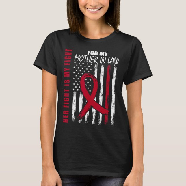Mother In Law Multiple Myeloma Awareness American  T-Shirt (Front)