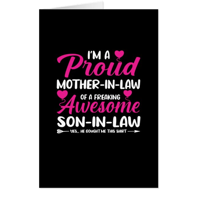 Mother In Law Of Awesome Son In Law Card (Front)