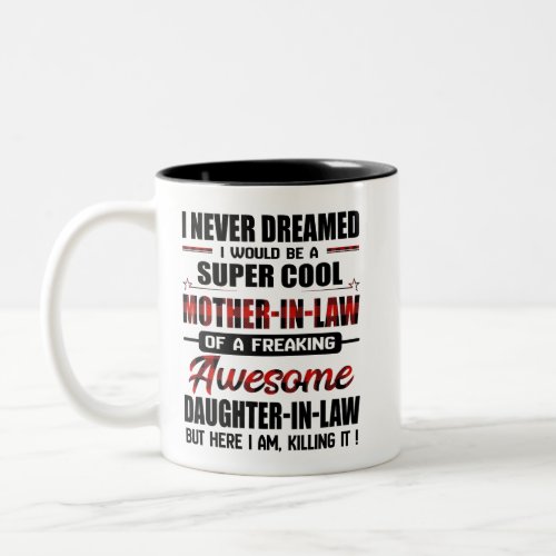 Mother_In_Law Of Freaking Awesome Daughter_In_Law Two_Tone Coffee Mug