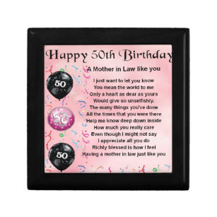 Mother in Law Poem  -  50th Birthday Gift Box