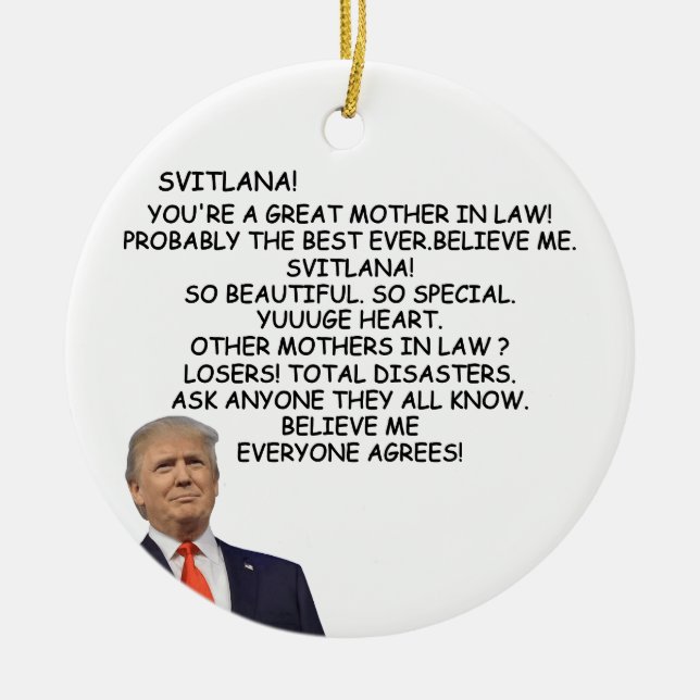 Mother in Law trump christmas,funny republican  Ceramic Ornament (Front)