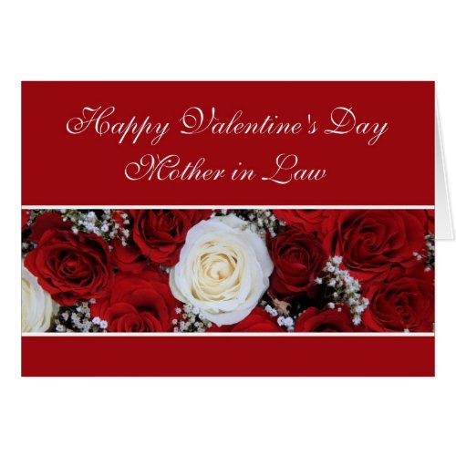 Mother in Law Valentines Day red and white roses