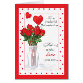 Mother-in-Law Valentine's Day Red Roses Hearts (Front)