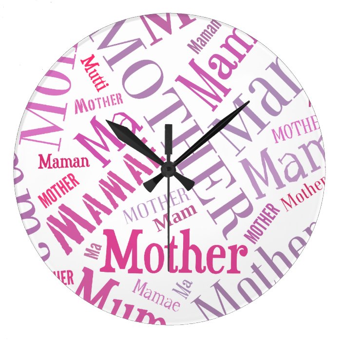 Mother In Many Languages Wall Clock