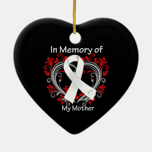 Mother _ In Memory Lung Cancer Heart Ceramic Ornament