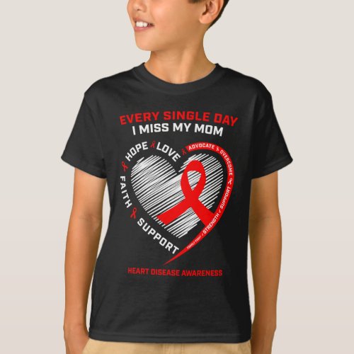 Mother In Memory Of Mom Heart Disease Awareness  T_Shirt