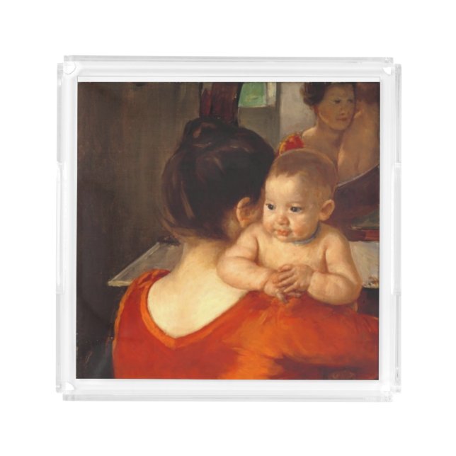 Mother in Red with Child Acrylic Tray (Front)