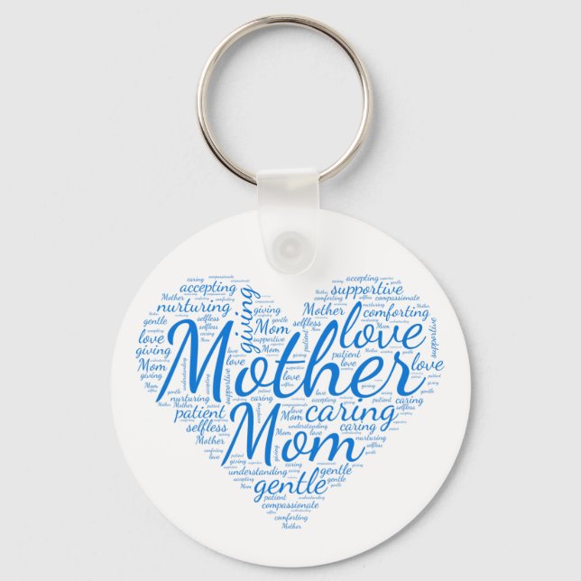 Mother Inspirational Heart Love Words Large Keychain (Front)