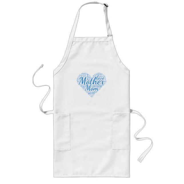 Mother Inspirational Heart Love Words Long Apron (Front)