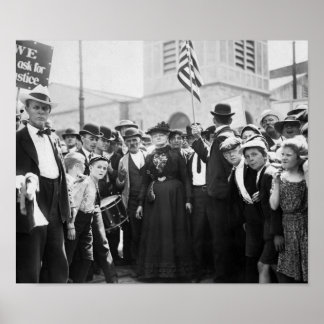 Mother Jones With Striking Workers - 1903 Poster