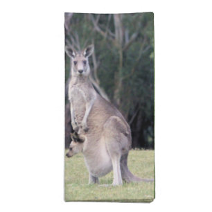 Mother Kangaroo with Baby Joey in Her Pouch Cloth Napkin