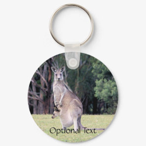 Mother Kangaroo with Baby Joey in Her Pouch Keychain