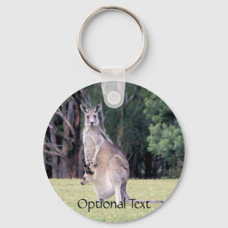 Mother Kangaroo with Baby Joey in Her Pouch Keychain