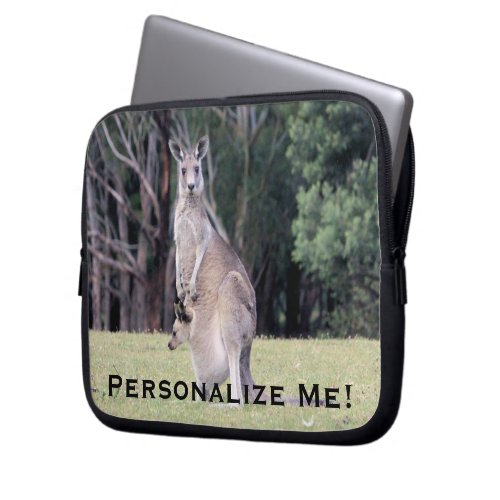 Mother Kangaroo with Baby Joey in Her Pouch Laptop Sleeve