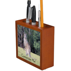Mother Kangaroo with Baby Joey in Her Pouch Pencil/Pen Holder