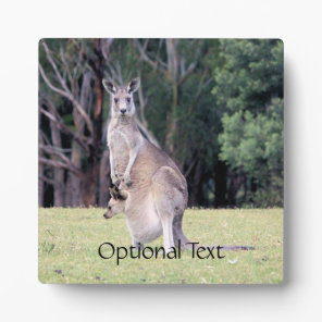 Mother Kangaroo with Baby Joey in Her Pouch Plaque