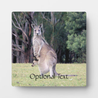 Mother Kangaroo with Baby Joey in Her Pouch Plaque