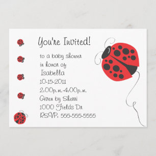 Mother Ladybug and Baby Ladybug Baby Shower Invit Invitation
