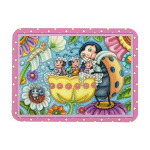 MOTHER LADYBUG & CHILDREN, TULIP TUB BUBBLE BATH MAGNET