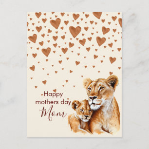 Mother Lion and her baby mother's day Postcard