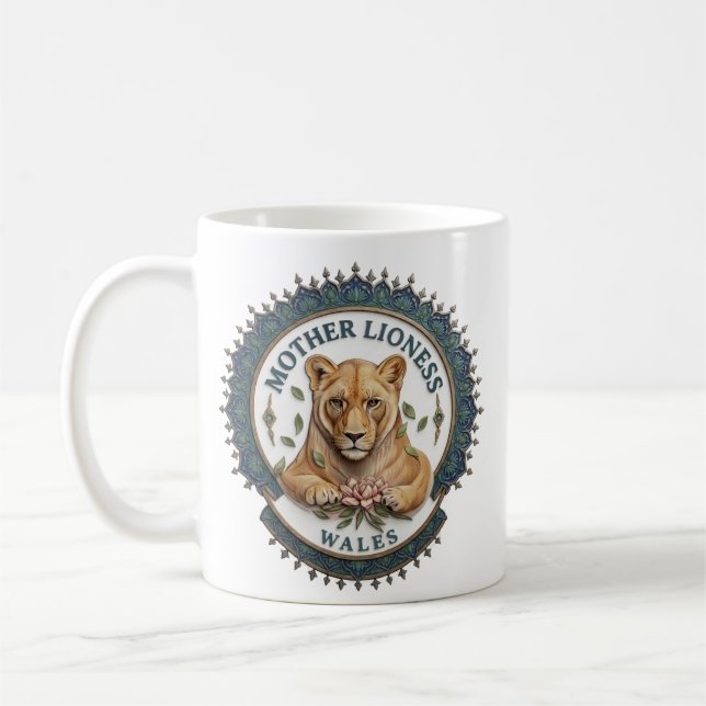 Mother Lioness. Wales Coffee Mug (Left)