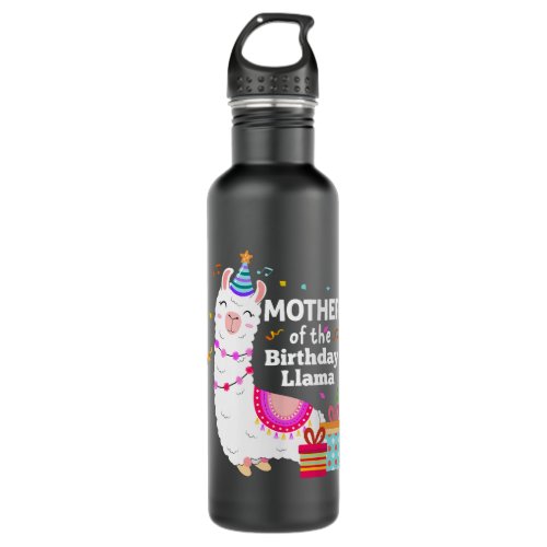 Mother Llama Mother Of The Birthday Boy Girl Llama Stainless Steel Water Bottle