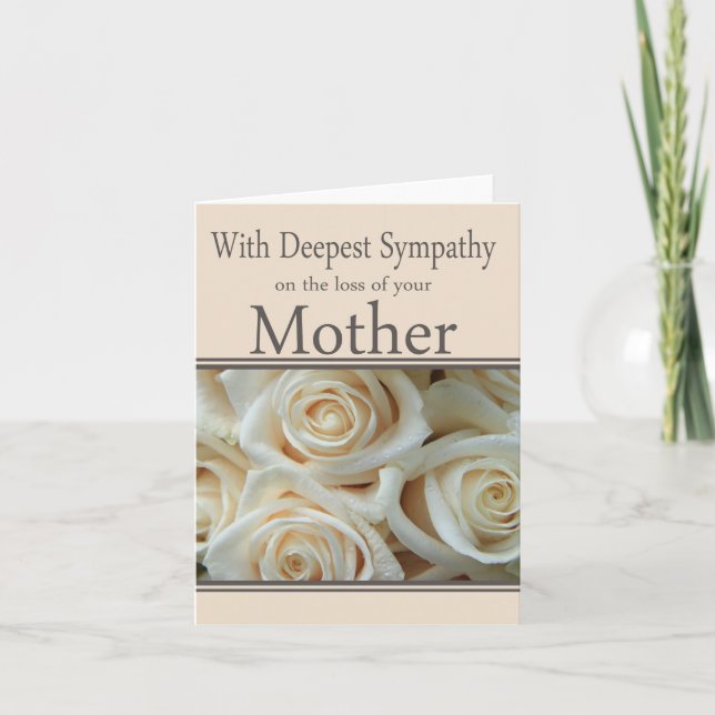 Mother loss Rose sympathy Card (Front)