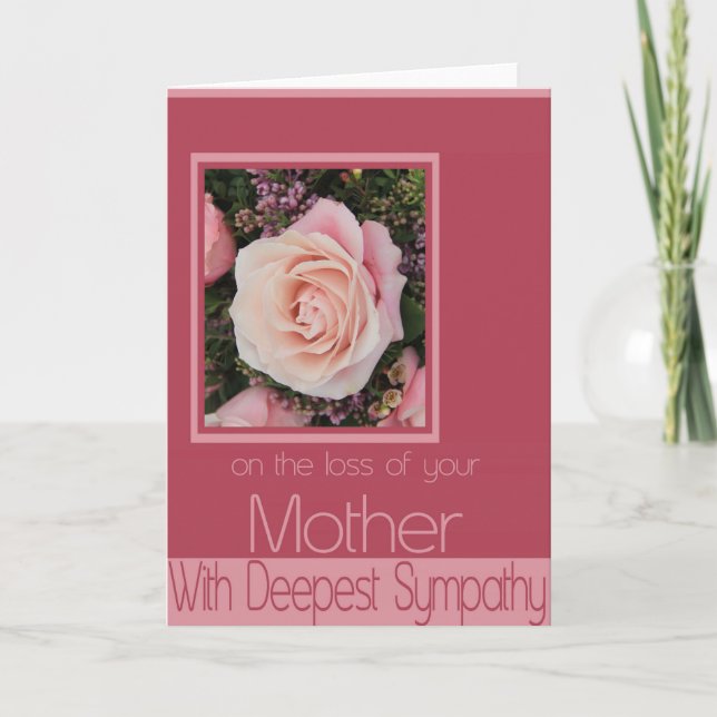 Mother loss Rose sympathy Card (Front)