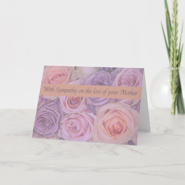 Mother loss Rose sympathy Card (Front)