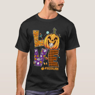 Mother Love Letter Baseball Mom Halloween Pattern  T-Shirt