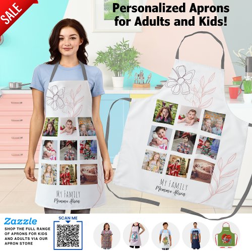 Mother Loves Her Children Family PHOTO COLLAGE Apron