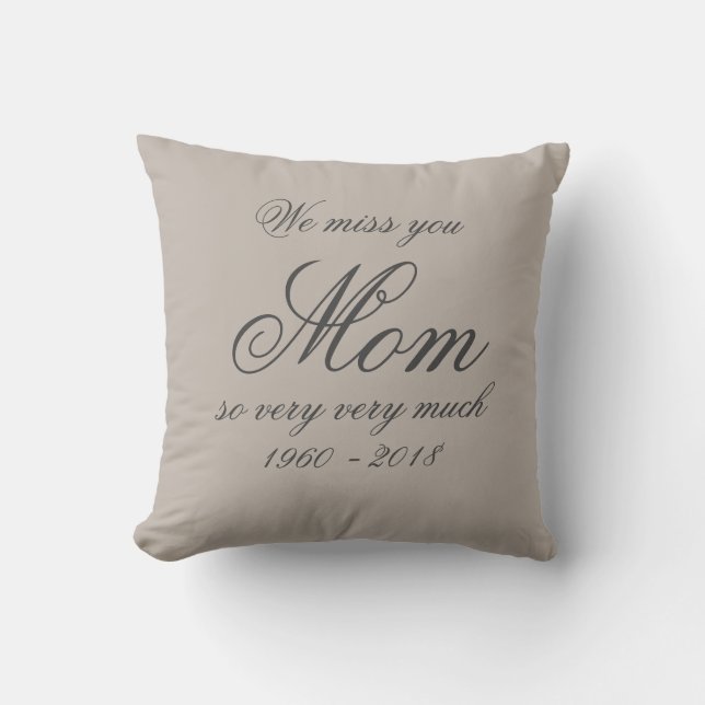 Mother Loving Memory MOM Family Names Personalized Throw Pillow (Front)