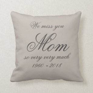 Mother Loving Memory MOM Family Names Personalized Throw Pillow