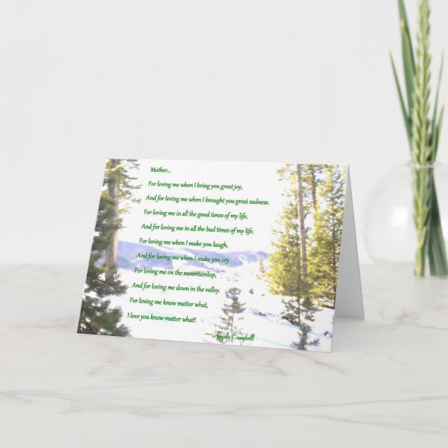 Mother Loving You No Matter What Greeting Card (Front)