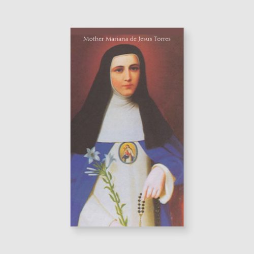 Mother Mariana de Jesus Torres Magnetic Card